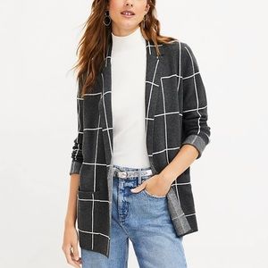 LOFT Windowpane Relaxed Sweater Blazer